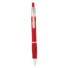 MidOcean Manors Rubber Grip Ballpoint Pen - Transparent Red - One Size