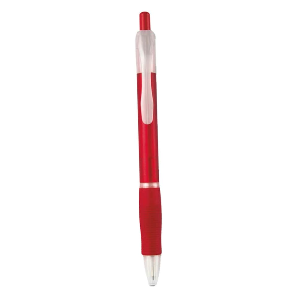 image 1 of MidOcean Manors Rubber Grip Ballpoint Pen - Transparent Red - One Size