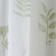 image 3 of Bracken Green Leaf Print Linen-Look Voile Panel - Pair 140 x 183 cm (55x72")