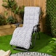 image 2 of OHS 2 x Geometric Print Outdoor Garden Patio Deck Zero Gravity Chair Sun Lounger Soft Thick Plump Comfy Filled Cushion Grey | 160 x 50cm