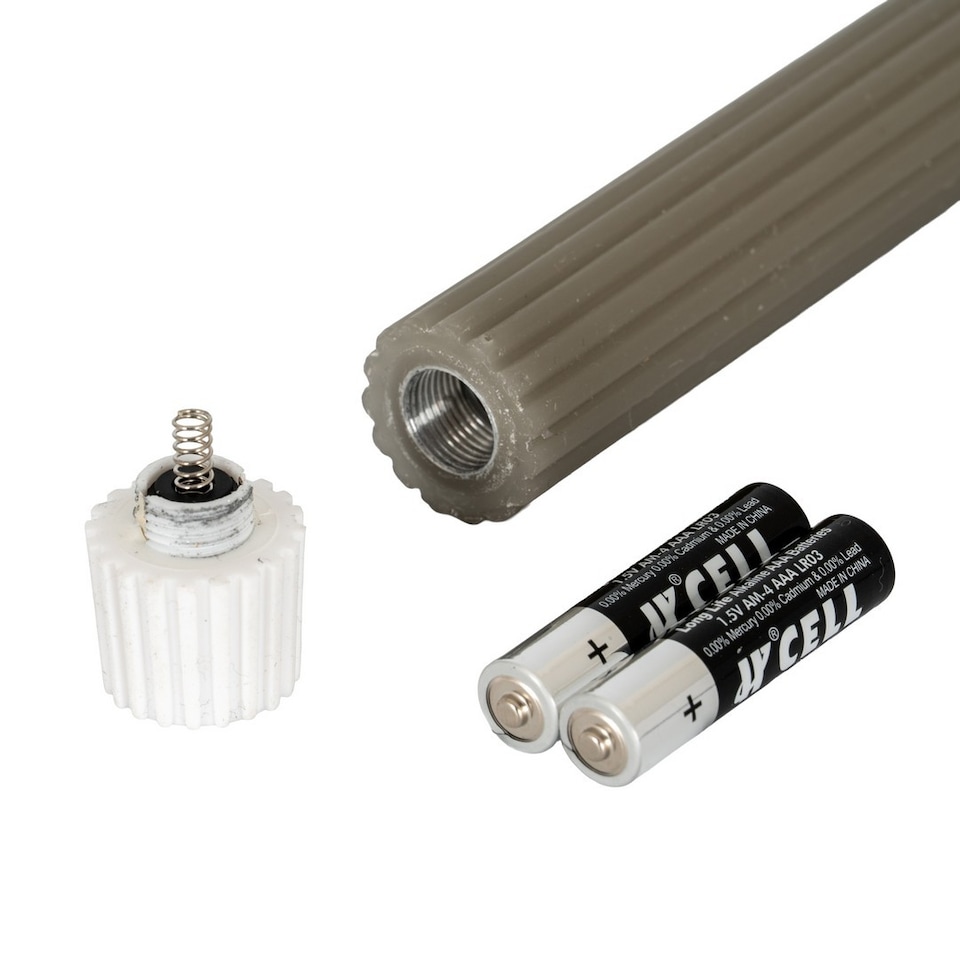 image 1 of Luxe Collection Natural Glow Ribbed Taper Candles - Wax - L2 x W2 x H24 cm - Grey