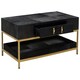 image 4 of Kensington Townhouse Hair On Hide Black And Gold Coffee Table Black