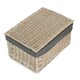 image 3 of White Wash Finish Storage Hamper with Grey Sage Lining Brown | Brown | L
