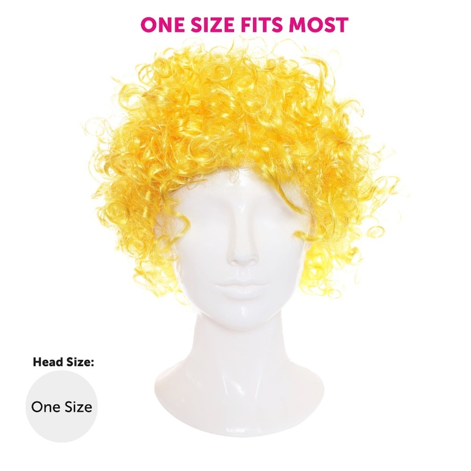 image 1 of Yellow Curly Wig | Yellow | 1