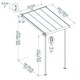image 2 of Patio Cover Sierra 2.3X2.3 Clear - Polycarbonate - L224.5 x W224 x H300 - Grey Grey