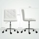 image 7 of HOMCOM Modern Vanity Computer Desk Chair with Rolling Wheels, White White