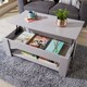 image 6 of Wooden Coffee Table With Lift Up Top Storage Area and Magazine Shelf | Grey