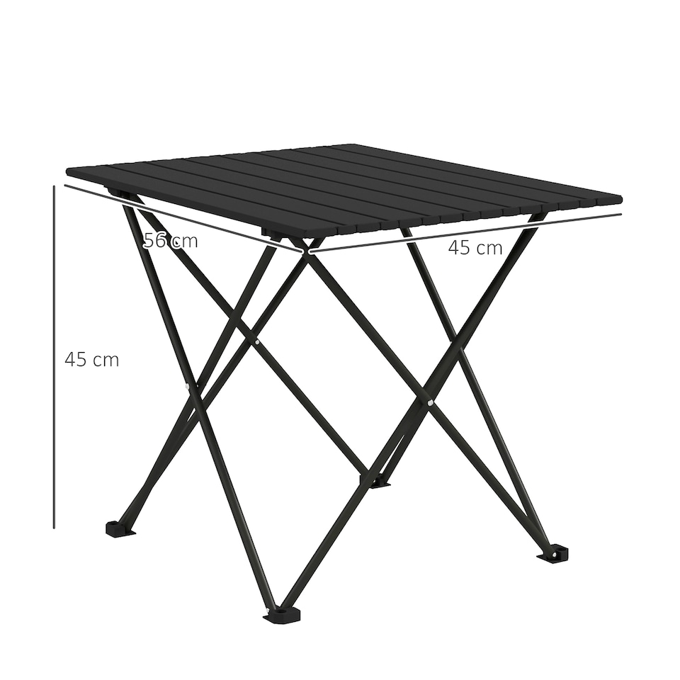 image 1 of Outsunny Folding Camping Table for Outdoor Camping, Picnic, Hiking, Black