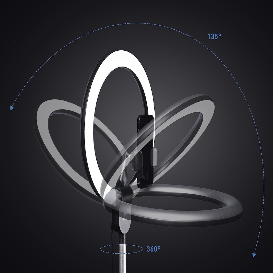 image 1 of Daylight Aura Ring Light Premium 6000K LED with USB Port & Carry Bag