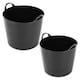 image 2 of 3 x 40 Litre Strong Black Flexi Plastic Storage Buckets For Home, Garden & DIY