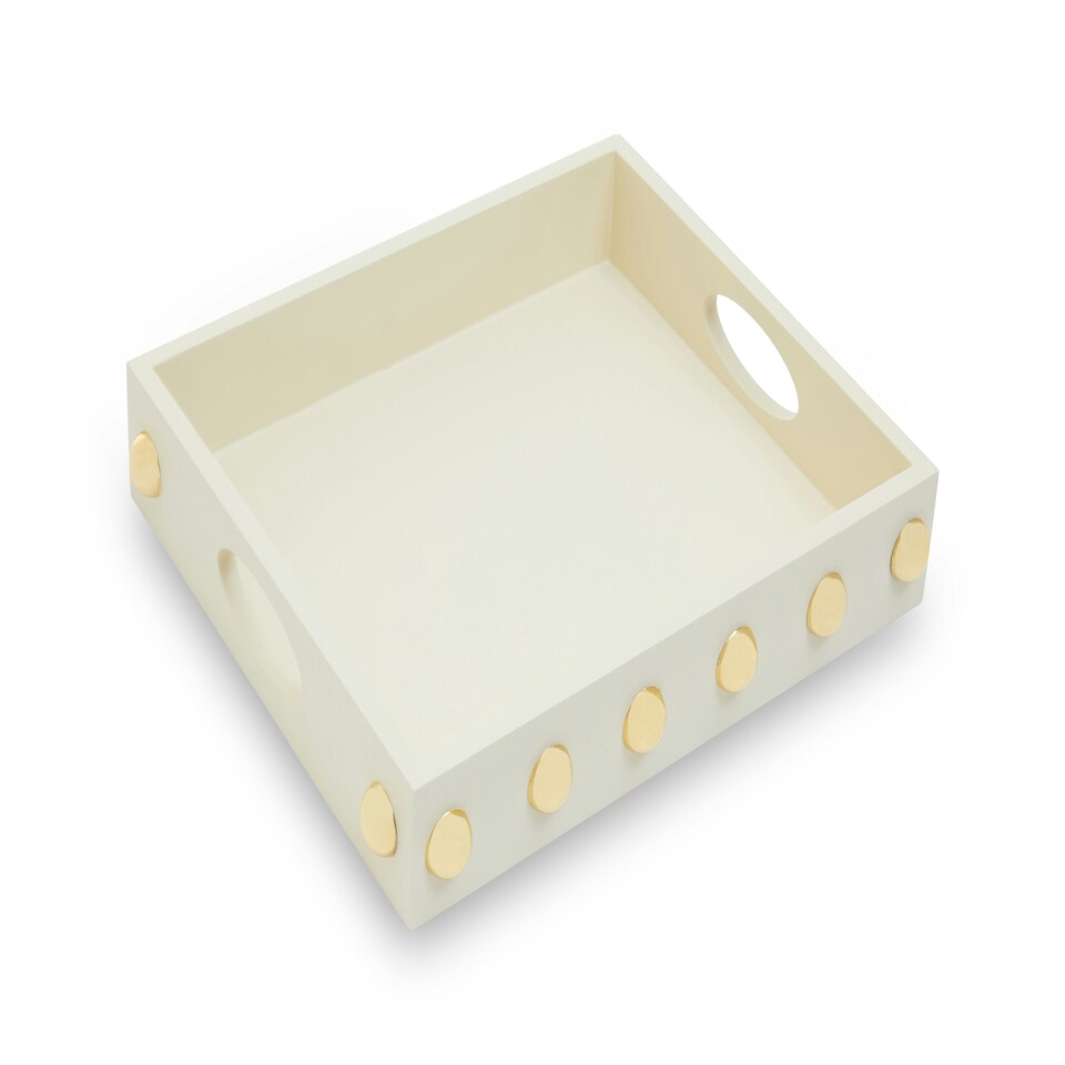 image 1 of Interiors by Premier Frida Studded Tray White