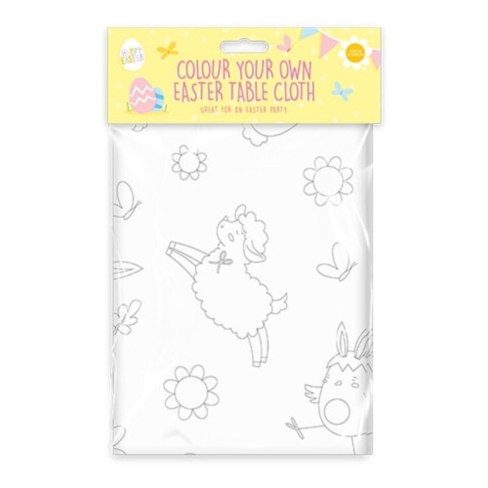 Colour Your Own Easter Characters Paper Tablecover 183cm x 130cm
