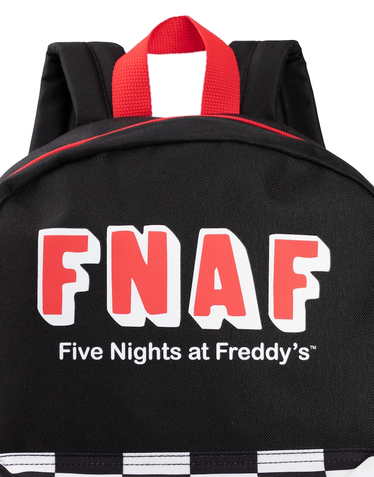 image 1 of Five Nights at Freddy's Backpack | Black Rucksack with Adjustable Straps | Practical & Organised Luggage Sports School Bag For Girls & Boys | FNAF Game Series Movie Merchandise Gifts for Kids & Teens | Black | Black