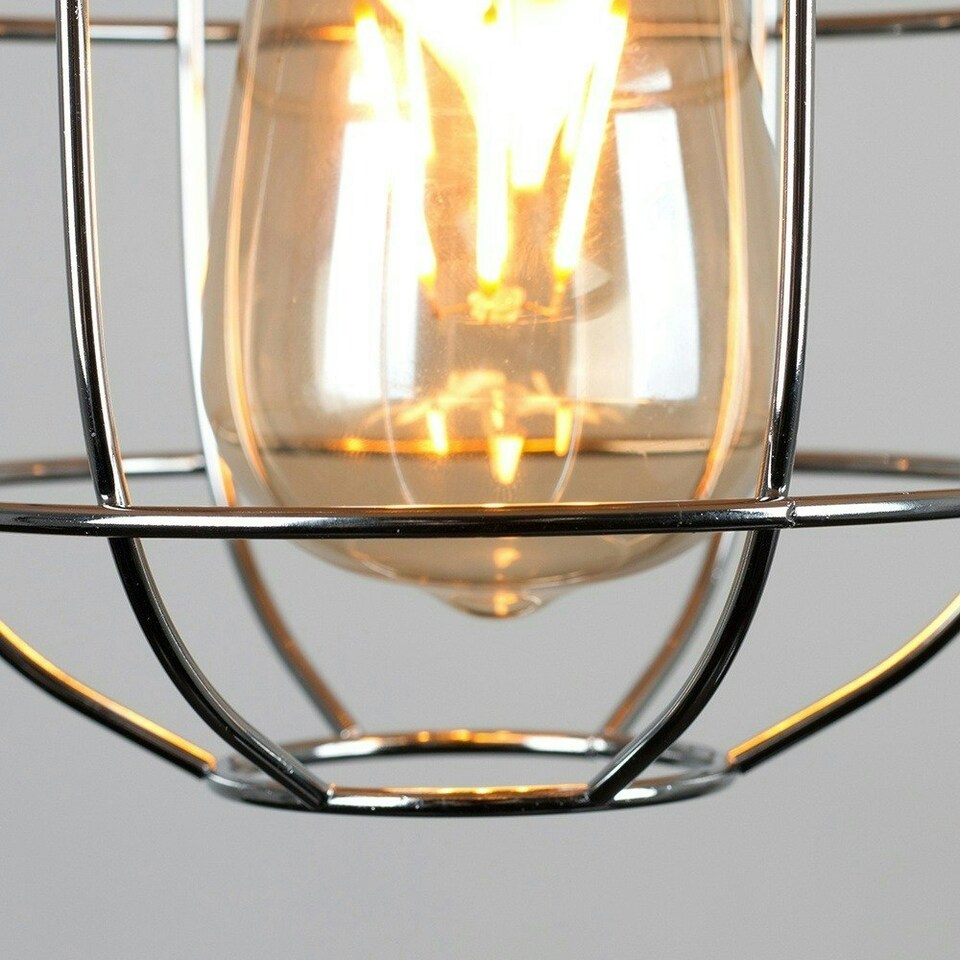 image 1 of ValueLights Fisherman's Style Silver Chrome White Metal Ceiling Pendant Light Shade