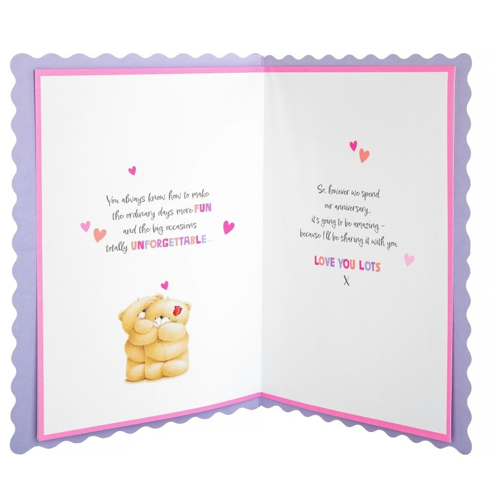 image 1 of Cute Forever Friends with Hearts Design Wife Anniversary Card