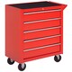 image 1 of DURHAND 5-Drawer Lockable Tool Storage Cabinet with Wheels, Handle, 2 Keys, Steel Home Work DIY Workshop Chest, Garage Equipment Trolley, Red