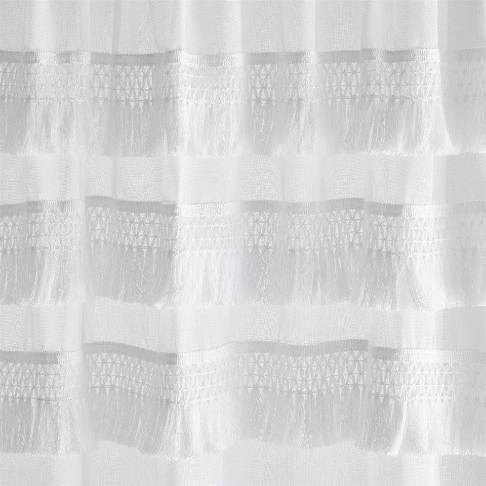 image 1 of Pineapple Elephant Izmir White Tab Top Voile White | 55x54"