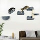 image 7 of PawHut Wall Mounted Cat Tree 4PC Kitten Activity Centre with Sisal, Grey