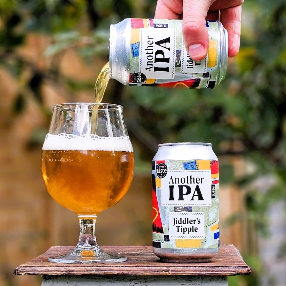 image 1 of Jiddler's Tipple - Another IPA Beer - 3.8% ABV Craft Beer Cans - Vegan and Gluten Free - 12 x 330ml