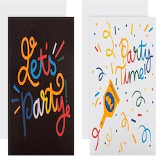 Pack of 10 in 2 Vibrant Designs Party Invitation Cards