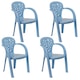 image 1 of Coloured Plastic Kids Chairs Stackable Nursery Indoor Outdoor Party Garden Play | Blue | 4 Pcs Blue | 4
