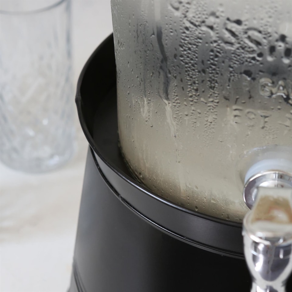 image 1 of Rink Drink Glass Drinks Dispenser with Tap & Black Bucket Stand - 8.7L