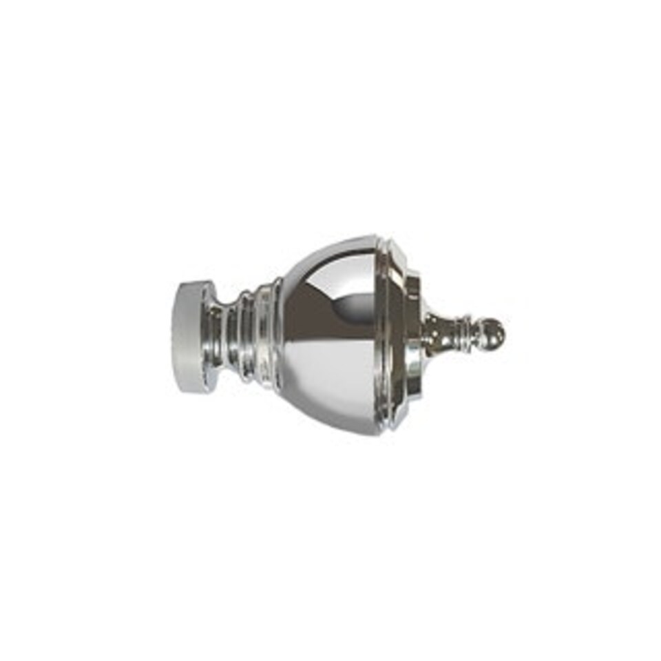 image 1 of 35mm Fixed Length Metal Curtain Pole Set Chrome Vienna Finial 290cm | Silver | Silver