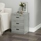 image 3 of Ash Grey 3-Drawer Bedside Table Grey | Colour: Ash Grey