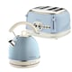 image 1 of Ariete ARPK41 Retro Style Dome Kettle and 4 Slice Toaster Set, Vintage Design, Blue, Stainless Steel