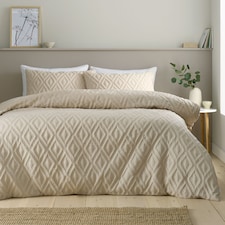 Jacob Geo Soft Touch Duvet Cover Set | Cream | Natural | Single