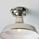 image 4 of Darton Semi Flush Ceiling Pendant Light Polished Nickel, Gloss White Inner Shade