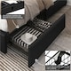 image 5 of Yaheetech 135 cm W x 190 cm L Bed Frame with Adjustable Headboard and 2 Drawers Black