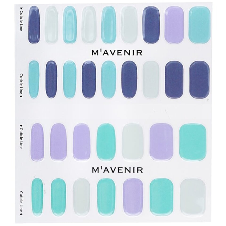 image 1 of Nail Sticker (blue) - # Mint Berry Me Nail - 32pcs Blue