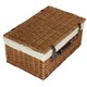 image 3 of 56cm Double Steamed Wicker Picnic Basket with Lining White | White | One Size