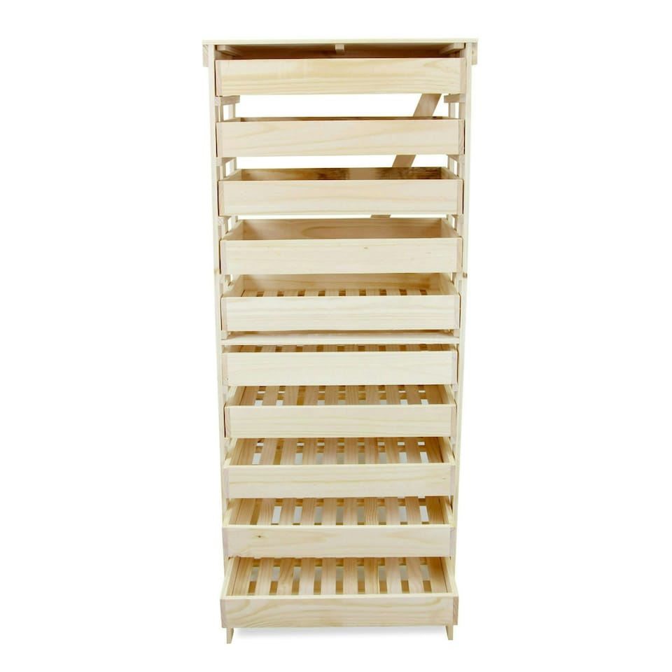 image 1 of Primrose 10 Drawer Wooden Apple Storage Rack H156cm x W60cm x D33cm