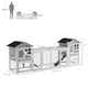 image 7 of PawHut 2 in 1 Rabbit Hutch, Guinea Pig Hutch Outdoor w/ Run & Tray, Grey