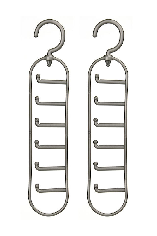 image 1 of Interiors By Premier  Set Of Two Grey Plastic Tie Organiser,Tie Hanger Rack, Tie Drawer Organiser, Ideal Closet System Components