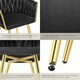 image 5 of Dining Chair Astano - padded, velvet, knot design, continuous backrest | Black | black/gold | 6