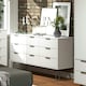 image 1 of Augusta Pine 3+3 Drawer Wide Chest of Drawers - Industrial Style Bedroom Storage Cabinet | White | White | 1
