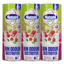 Neutradol Odour Destroyer Dustbin Powder Raspberry Lime Crush 350g | Red | 3 - Red | 3