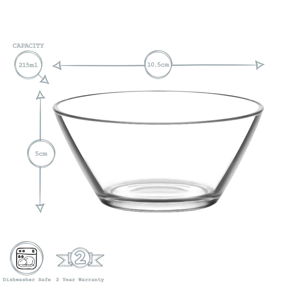image 1 of LAV Vega Glass Serving Bowls - 10.5cm - Clear - Pack of 6 | Clear | Clear