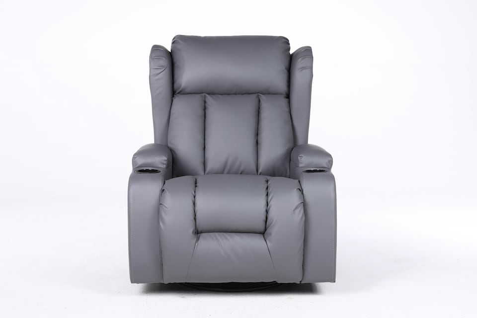 image 1 of SoHo 10 in 1 Recliner Armchair With Swivel, Tilt Heated and Massage Functionality Grey | Grey | One Size