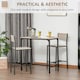image 5 of 3 Pack Table Stool Set Industrial Design w/ Metal Frame Oak Tone MDF Panels