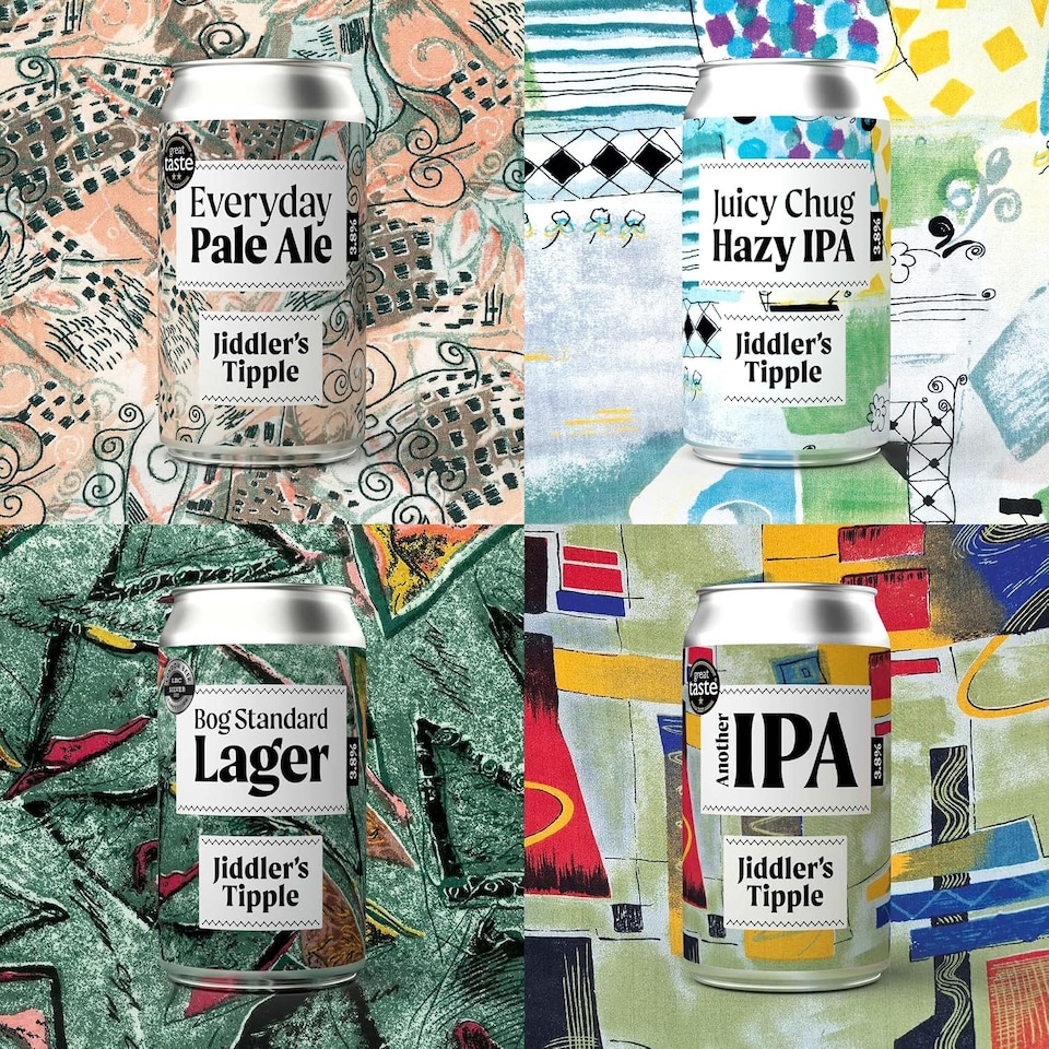 image 1 of Jiddler's Tipple - Variety Pack - Craft IPA, Lager & Pale Ale Gift Set -  3.8% ABV Craft Beer Cans - Vegan Gluten Free Beer - 12 x 330ml