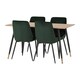 image 2 of Hamilton & Avery Medium Indoor Dining Set - Medium Oak Effect - Emerald Green Velvet