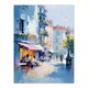 image 3 of Cafe Street Paris Abstract Oil Pastel Colour Black Framed Wall Art Print A4
