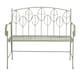 image 5 of Charles Bentley Rustic Metal Garden Bench - Leaf Design | Green | Green