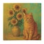 Sunflowers Ginger Cat