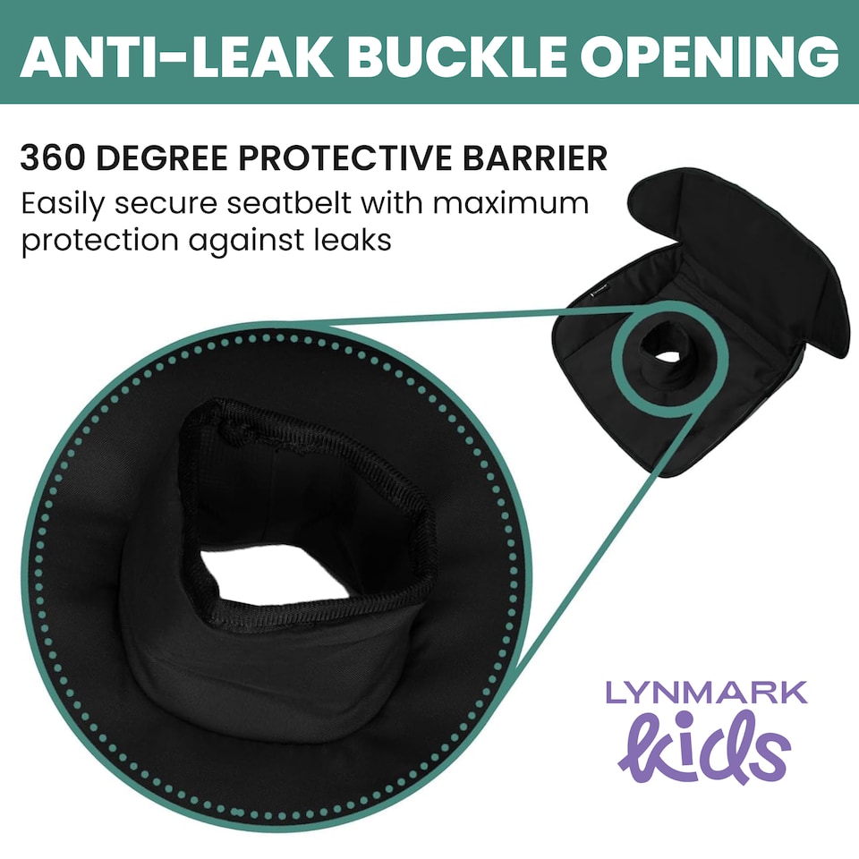 image 1 of Lynmark Potty Training Car Seat Protector Cover with Middle Buckle Hole | Black | Grey | Universal | 2