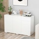 image 2 of HOMCOM High Gloss Frame Side Cabinet with 2 Door and 2 Drawer | Cream
